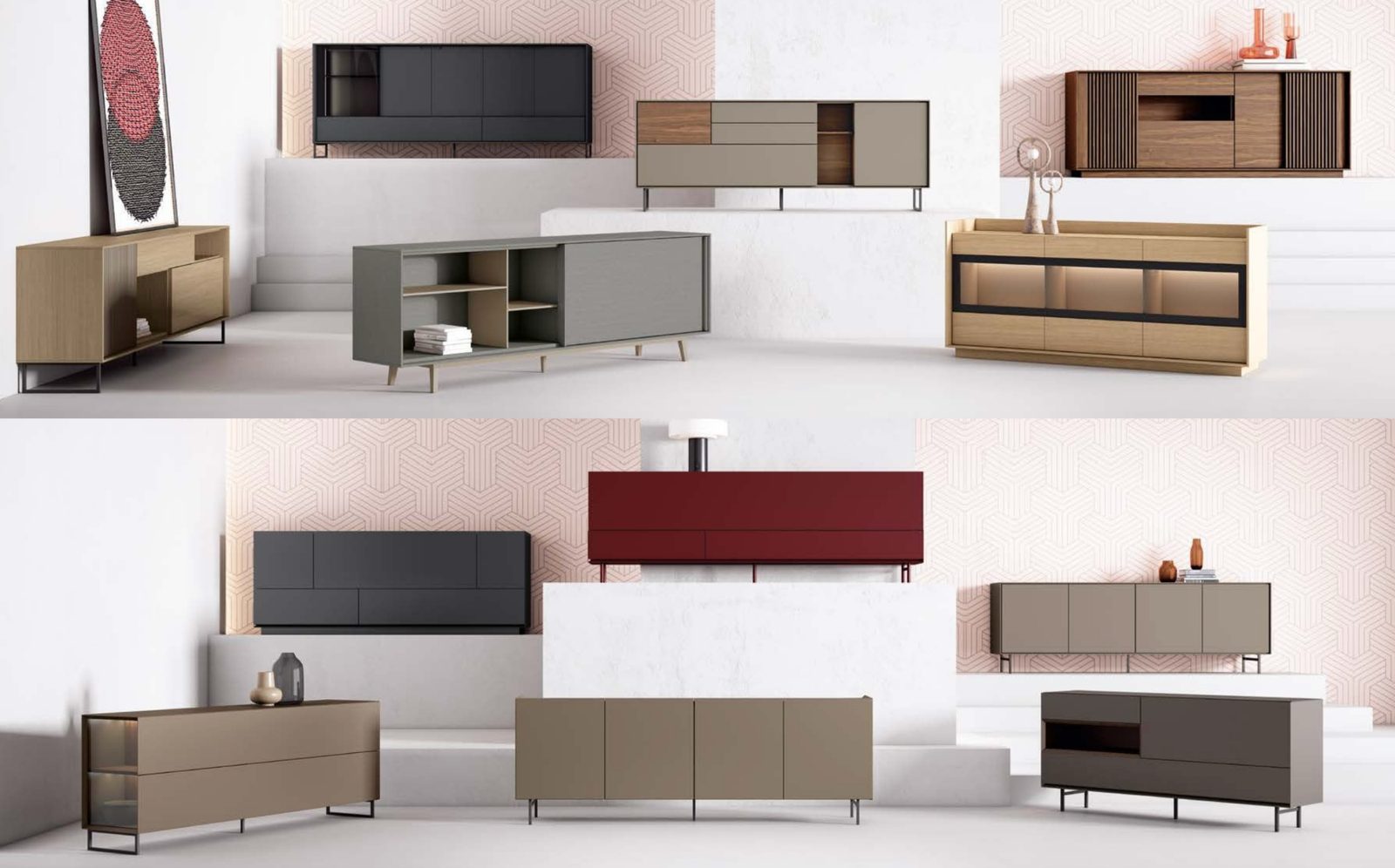 Módulos, muebles bar, oficina y vitrinas — Muebles Frutos